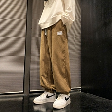 2025男装宽松休闲四季新款港风束脚抽绳运动休闲卫裤DM183-P40，男装休闲裤，电商D321-1