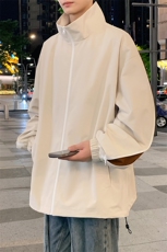 港风二开拼接上衣夹克宽松落肩立领冲锋衣外套JK861P65，男装夹克，星座1204-3