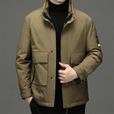 羽绒服男士冬季新款商务休闲中年男装加厚保暖白鸭绒外套爸爸装，男装羽绒服，电商B212（原钱塘6029）