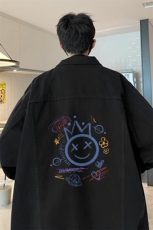 牛仔夹克男大码牛仔外套男茄克NJ77180-P60加绒款-P75，男装夹克，电商A040