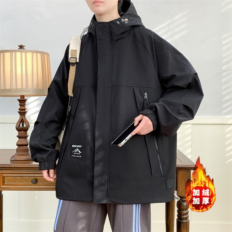 JK6810加厚-P98冬季大码工装连帽加厚棉衣冲锋衣,男装夹克,星座109