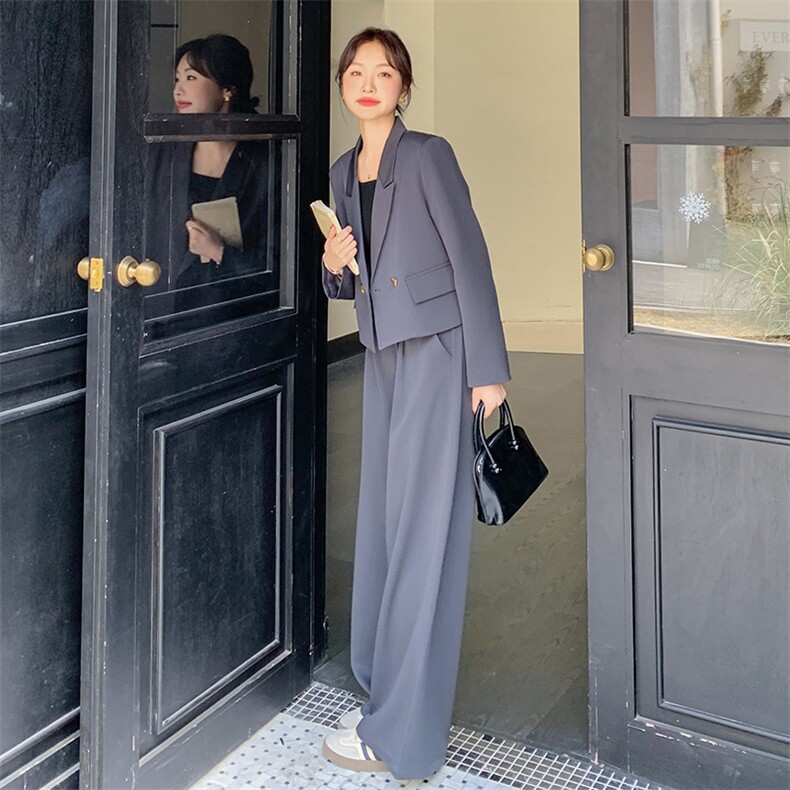 【主推现货】短款小西装阔腿裤两件套装女508-P150-K218,女装套装/套裙,2C126
