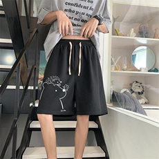 HD74166-P22华夫格短裤男大码宽松五分裤男直筒中裤，男装休闲裤，电商A040
