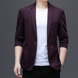 春季新款男士新款西服保暖青年商务休闲大衣外套西装图片