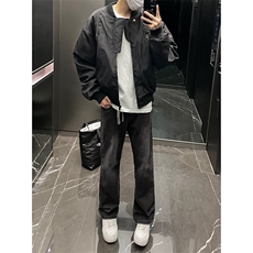 B221美式ins高街小众百搭纯色微喇牛仔裤LK22087-P55控78，男装牛仔裤，电商B221