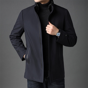 男士羽绒服宽松免烫白鸭绒服2023新款中年秋季外套商务休闲男装图片