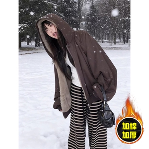 两面穿现货重磅短款座山雕棉衣男女双面穿毛毛绒棉服加厚外套图片