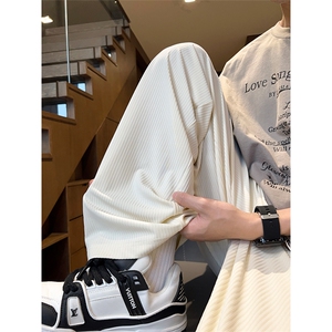 X2410-TP35控价58夏款美式休闲裤直筒冰丝裤男运动百搭长裤