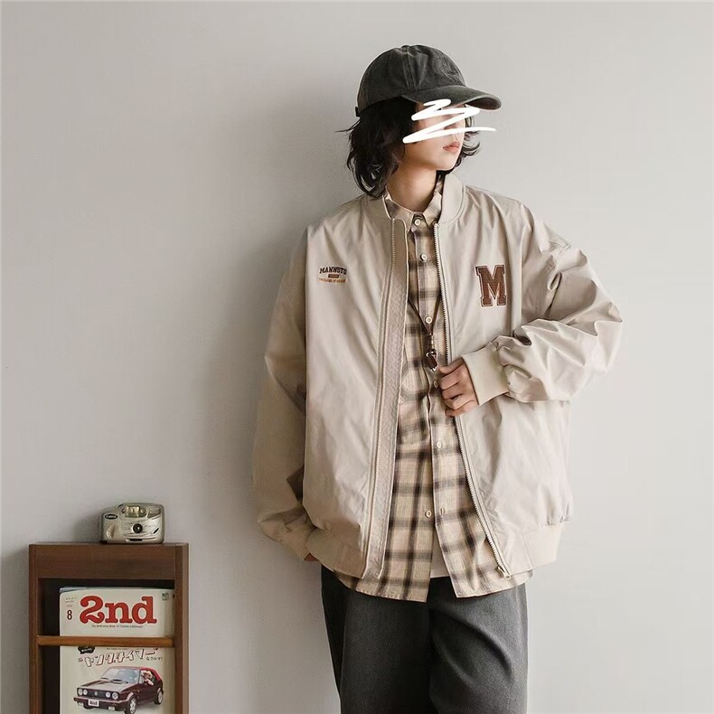 美式复古棒球服情侣春秋季外套女2025新款宽松休闲百搭学院风夹克,男装夹克,星座516A