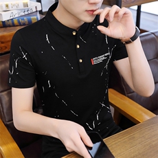 2021夏季立领Polo衫纯棉时尚短袖男休闲上衣DSA158-T0778，男装Polo衫，星座310B-3