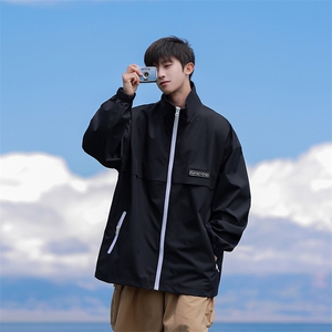 815A-MJ78622-58特 秋冬贴标立领服外套夹克潮牌冲锋衣服男图片