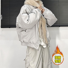 现货高品质美式高街冬季重磅硬挺短款座山雕毛领棉衣男女加厚外套，男装棉衣，电商A486