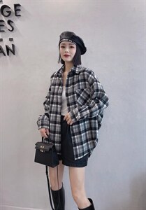 磨毛格子衬衫图片
