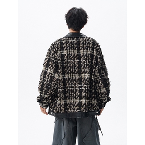 复古拼接小香风外套春秋大码高级感痞帅上衣pu皮衣夹克JK5209/P95图片