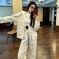女春季新款外套彩色卫衣阔腿裤两件套，女装套装/套裙，江南