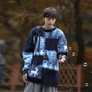 cityboy！内搭圣诞毛衣男士线衣男拼接针织衫男XH08-P70图片