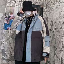 机能风拼接工装外套男士秋季ins潮牌潮流宽松连帽夹克W1216-P65，男装夹克，星座512-4