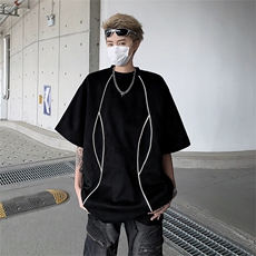 2024夏季新款潮牌宽松百搭上衣小众设计感短袖T恤男现货T1710-P32，男装T恤，星座512-4