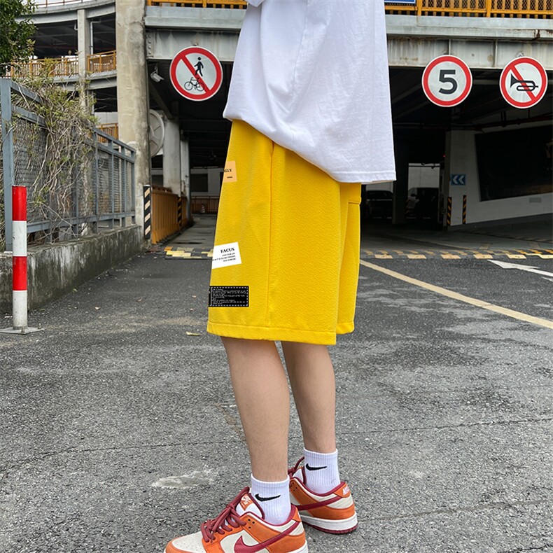 MK37118-P15冰丝短裤男士大码宽松休闲五分裤男运动中裤港风,男装休闲裤,电商A040
