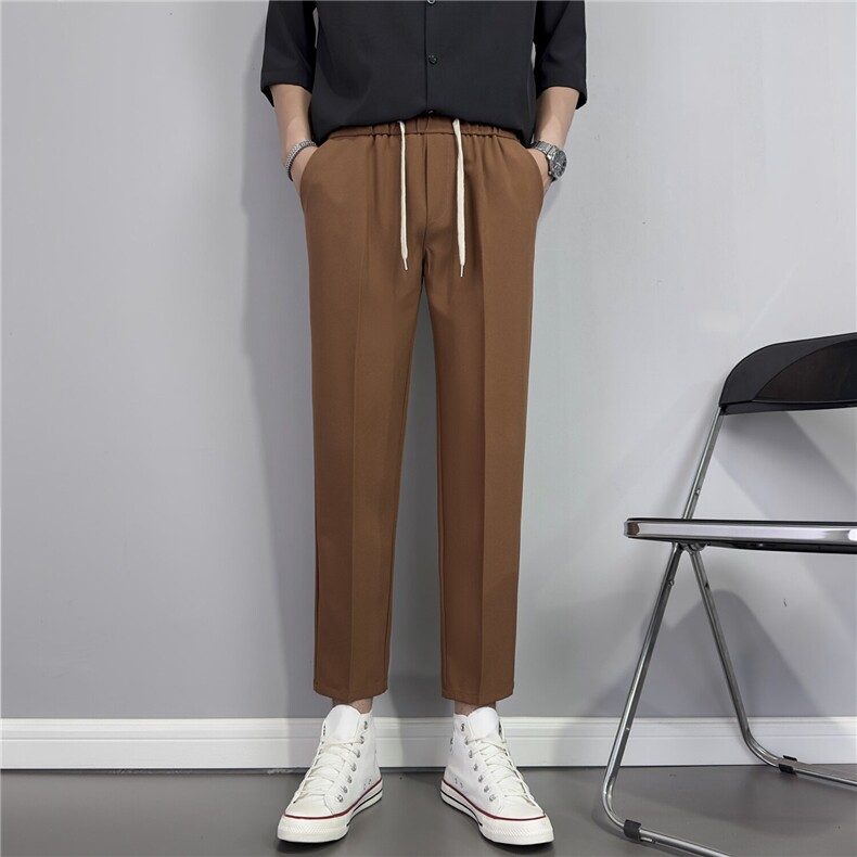 休闲裤垂坠感男女款宽松西裤西装裤长裤子潮流百搭直筒显瘦九分裤，男装西服套装，星座410-7