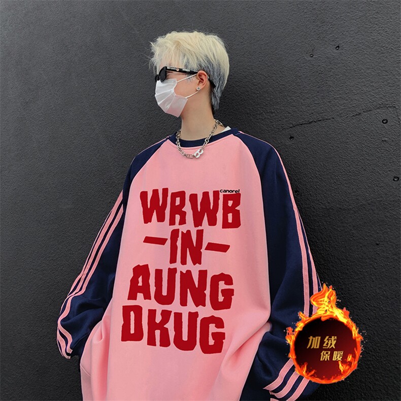 抖音得物供货提供视频秋冬重磅美式宽松织带圆领卫衣0717,男装卫衣,电商A486