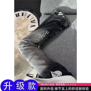 1506-1/KRB2731/P56牛仔裤新款高腰显瘦宽松阔腿黑灰色直筒裤男女图片