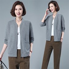 2021年秋季新款卫衣/绒衫长袖纯色开衫外套，女装卫衣/绒衫，简韵佳