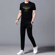 GDN619男士2023年夏季新款T恤短袖长裤商务休闲男运动套装P123，男装休闲套装，电商B360