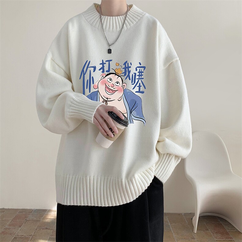 半高领毛衣男大码胖子针织衫毛线衣M18437-P45加绒款-P65,男装针织衫/毛衣,电商A040