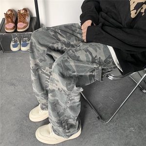 直筒裤原宿迷彩休闲裤男女  美式高街潮牌长裤NK018-P50图片