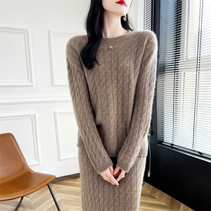 女士秋冬羊毛套裙羊毛，女装套装/套裙，蒙莲贝斯