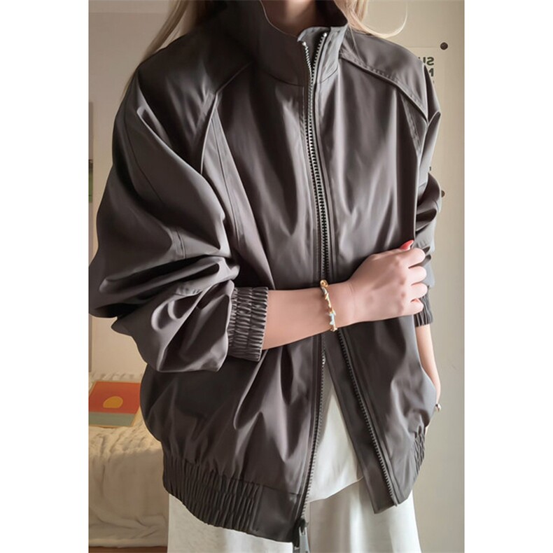 高品质春装新款老钱风美式高街解构立领棒球服飞行夹克休闲外套潮，男装夹克，电商A486