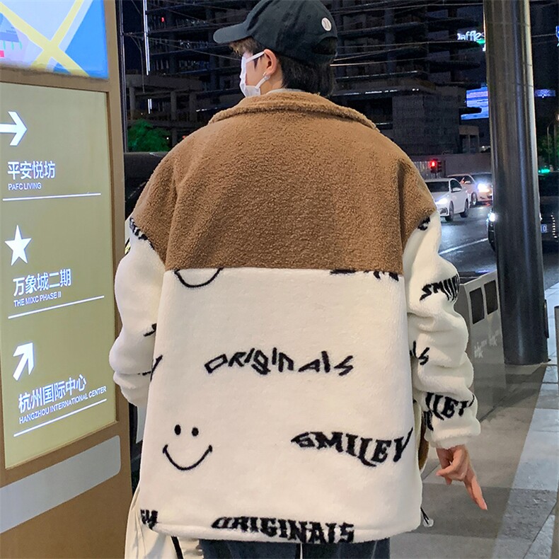 冬款加绒加厚棉衣羊羔绒潮流港风宽松外套青少年ins男装MY106P95,男装棉衣,电商A086