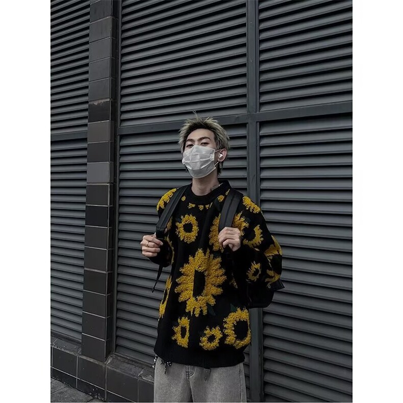 美式圆领毛衣男慵懒风鹿毛绒休闲针织衫S3303P50,男装针织衫/毛衣,星座1116-2