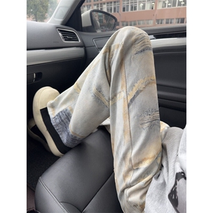 B221 美式ins高街暗黑宽松直筒3D印花牛仔裤LK25441-特P50控88图片