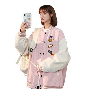 中性风 春秋季情侣棒球服男女休闲夹克女时尚外套男BQF277-P50图片