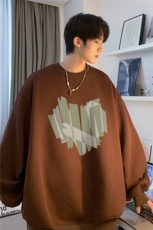 港风春季新款潮流爱心印花宽松休闲圆领卫衣JK23320-特批24控39，男装卫衣，星座605(原A050)