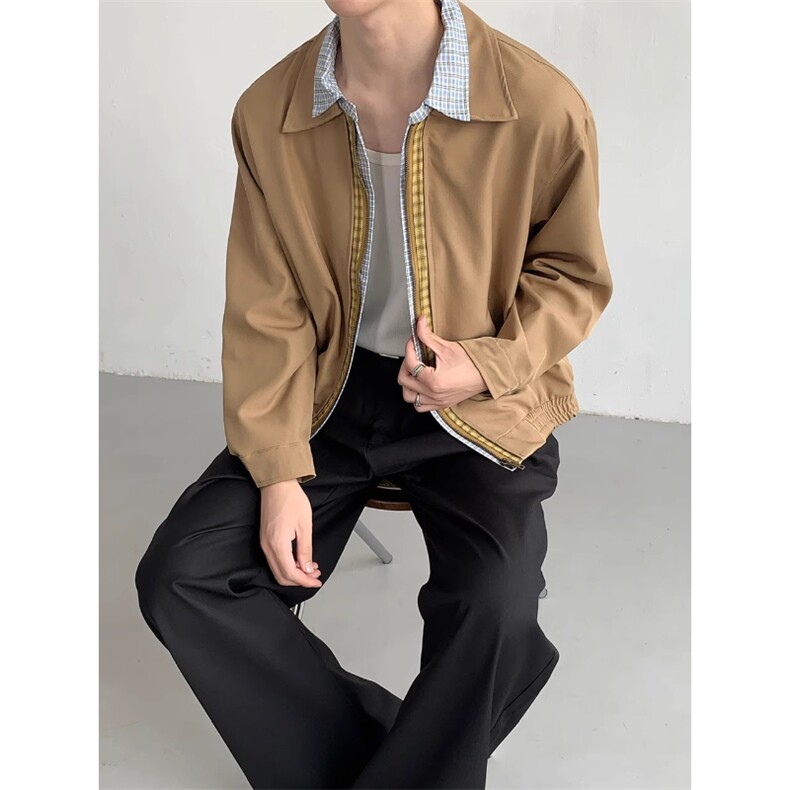 格子拼接cleanfit外套廓形夹克 JK6809 特P64图片