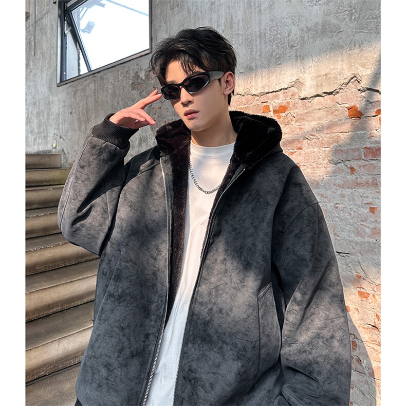 秋冬pu皮毛一体休闲百搭时尚潮男外套A071-5020-P98，男装皮衣，电商A071