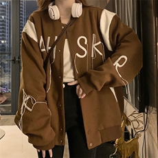 美式潮牌情侣设计感夹克宽松复古重工刺绣棒球服外套女男C387-90，男装夹克，星座911-2(原星座613-2）