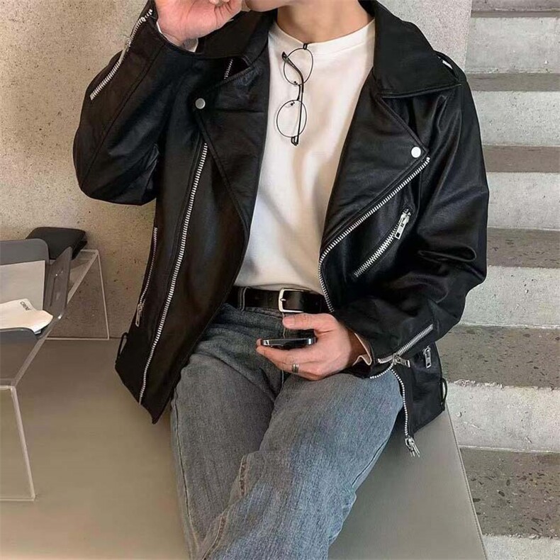 韩风复古猎装PU皮衣夹克外套PY003P105,男装夹克,星座1004（原星座815-3）