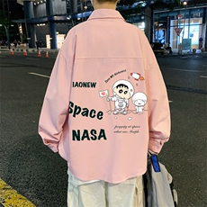 春季长袖衬衫男宽松港风衬衣男外套男CSCS290-P35，男装衬衫，电商B371