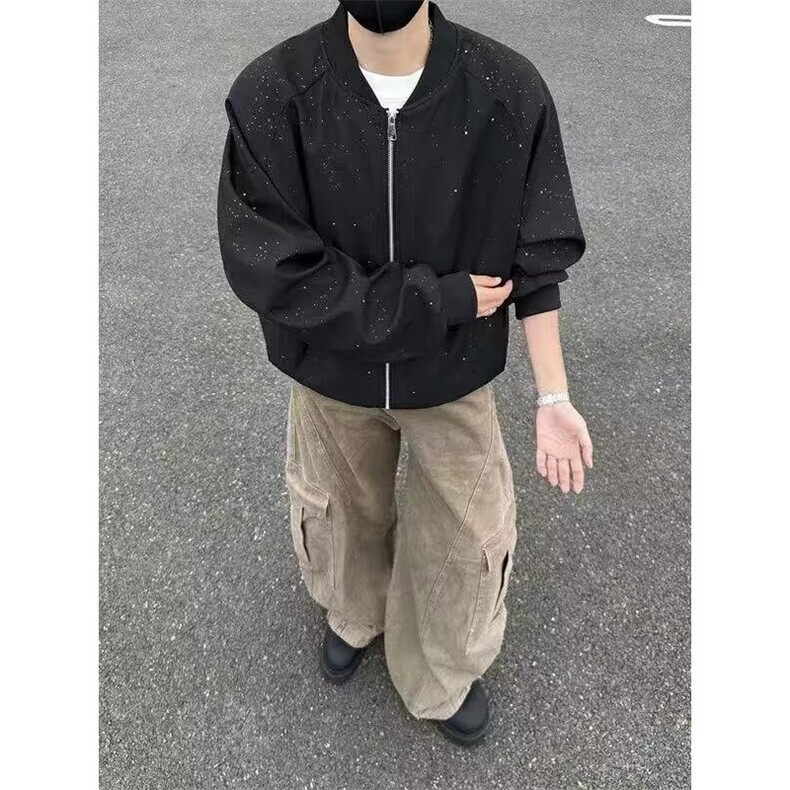 2025春秋痞帅外套男高街潮牌港风日系原宿风韩版潮流宽松夹克,男装夹克,四季星座505