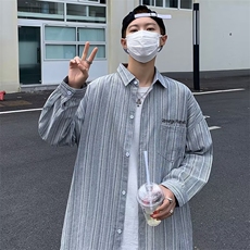 文艺标准新款青春流行慵懒翻领男时尚长袖日系衬衫外套RC80P40，男装衬衫，星座1116-2