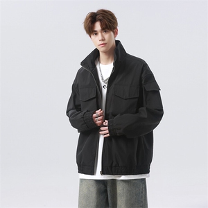 春季新款港风美式多口袋宽松潮流立领夹克 XZ213-JK5555-P70控108图片