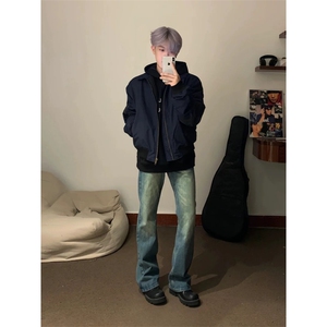 美式复古飞行员夹克外套潮牌vintage棒球棉服男J5055-p58 夹棉70图片