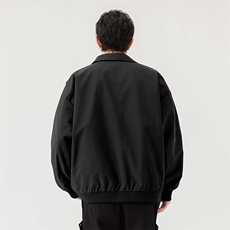 GENIOLAMODE酒红色早秋短款工装夹克男高级感情侣棒球服痞帅外套，男装夹克，星座208-5