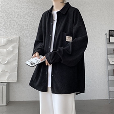 衬衫男2025春季灯芯绒新款港风大码宽松长袖衬衣CS025-P38，男装衬衫，星座214-3