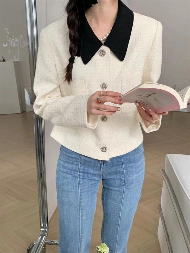 春季新款撞色小香外套,女装其它,她物
