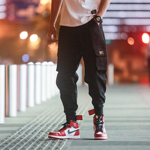 204-k1802-p45 夜景 工装裤外观专利 日系复古宽松男士小脚裤束图片